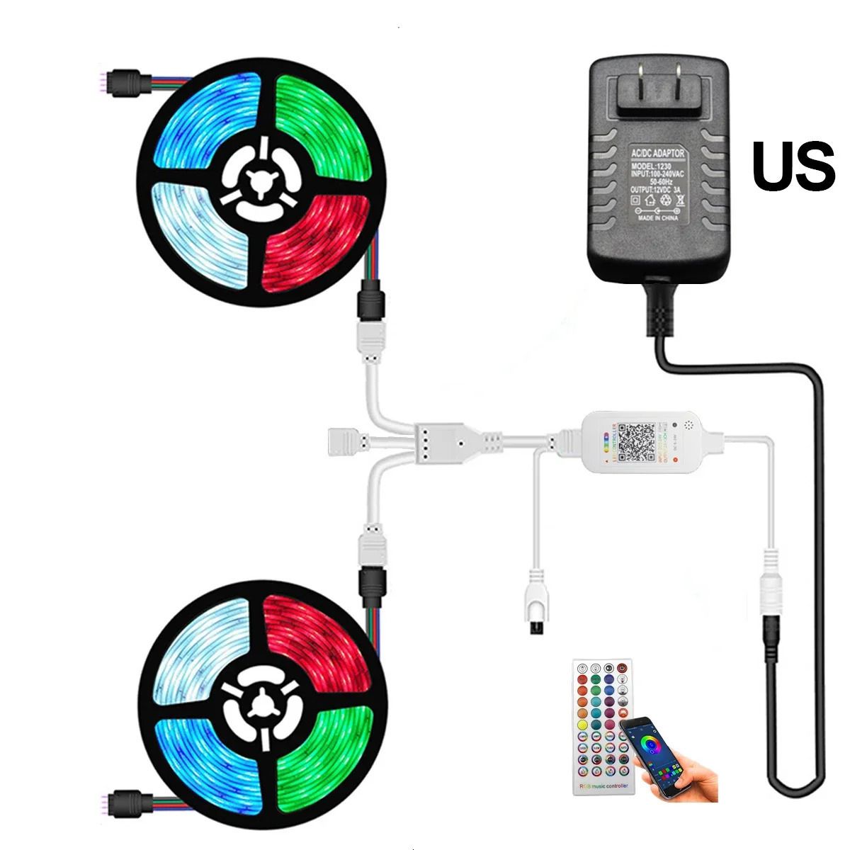 US 12V 2A 10m IP20-Bluetooth Kontrolü