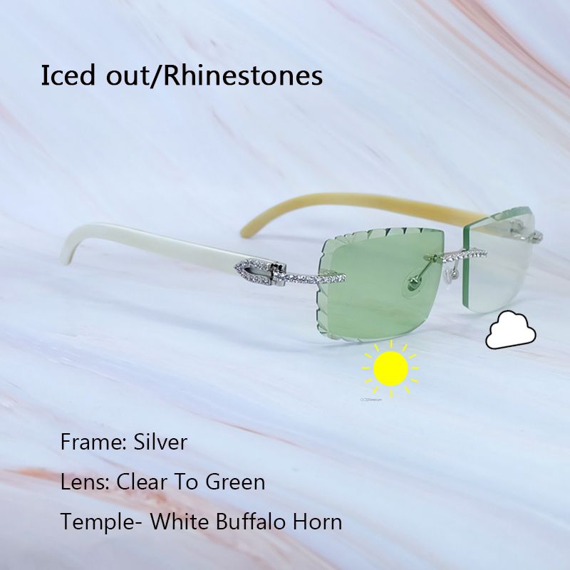 white buffs rhinestones silver green