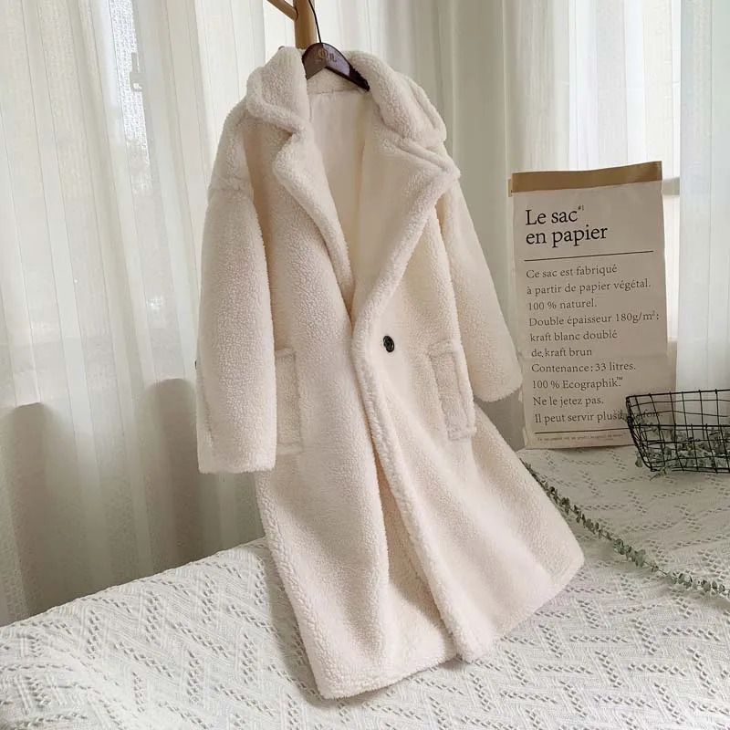 white teddy coat