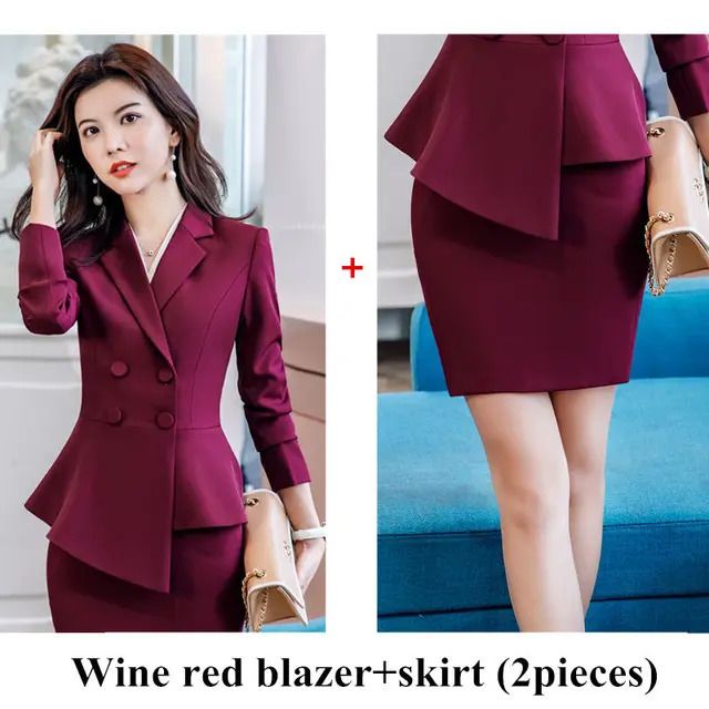 fuchsia blazer kjol