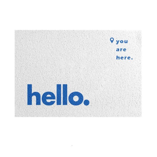 ホワイト-Hello -55x80cm