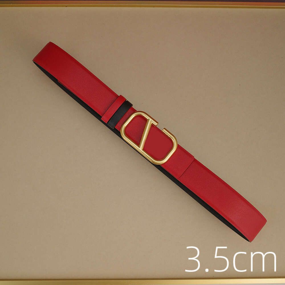 3.5cm large v-ancient gold buckle red