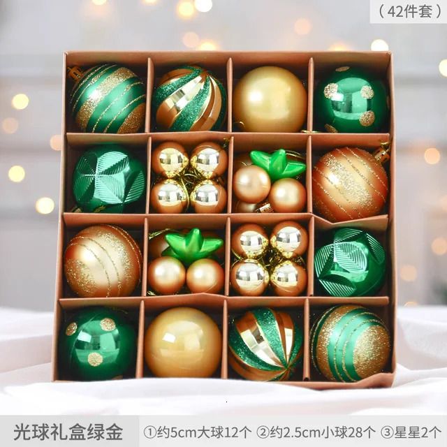 42pc Green Gold-As Shown Picture