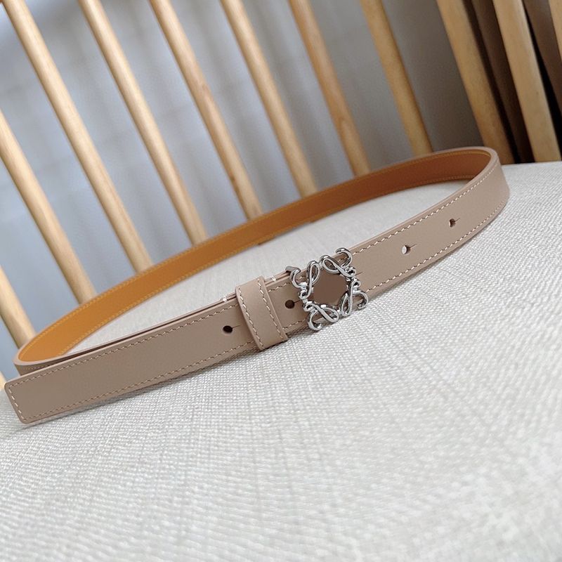 6# 2.5cm silver buckle Beige belt
