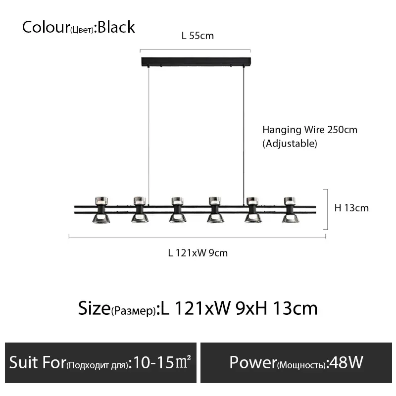 Luci 3 colori nere L121cm