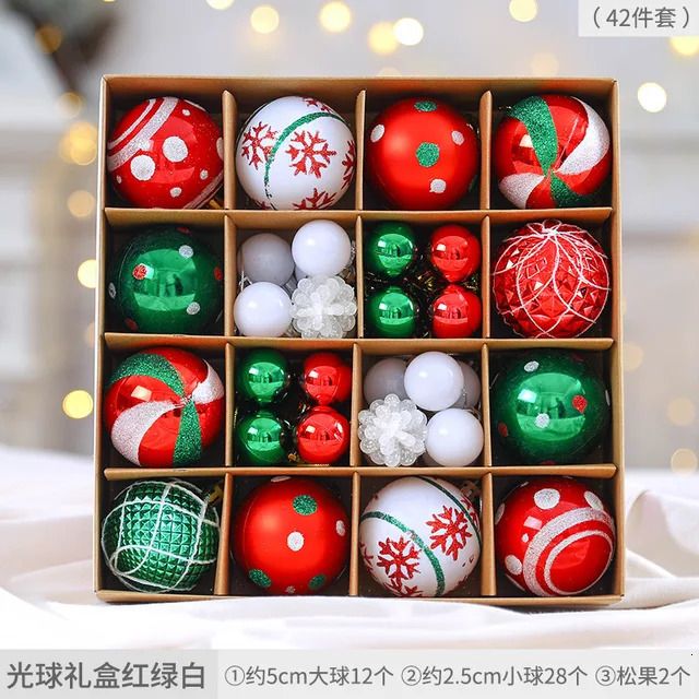 42pc Christmas Red-As Shown Picture