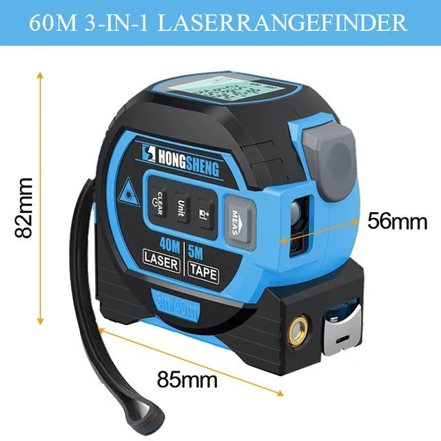 60m laser tape blauw