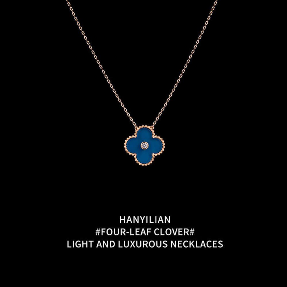 Klaver ketting Noble Klein Blue Rose