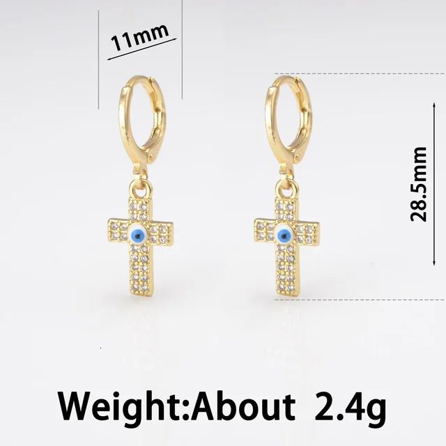 Eh136-1-gold-3 Pairs 6 Pieces