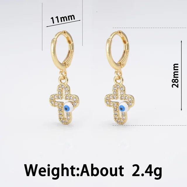 Eh136-2-gold-3 Pairs 6 Pieces