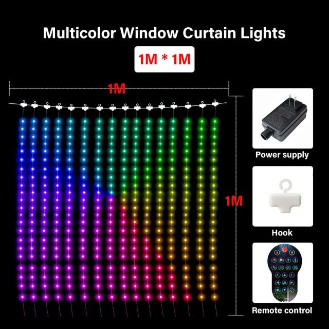 1m x 1m 400leds-Uk Plug