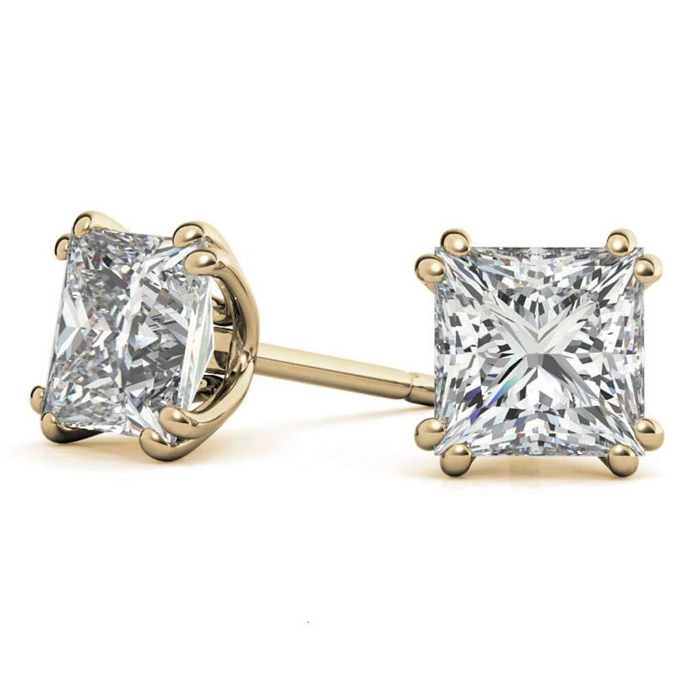 14k Yellow Gold Moissanite Earring