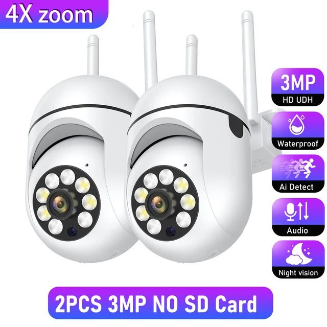 2pcs 3mp No Sd Card-Eu Plug