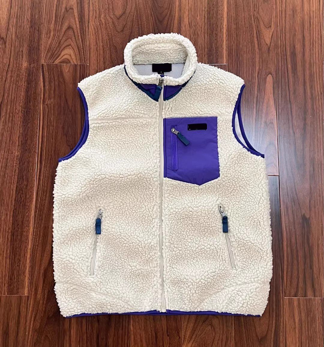 Beige/Purple pocket Vest