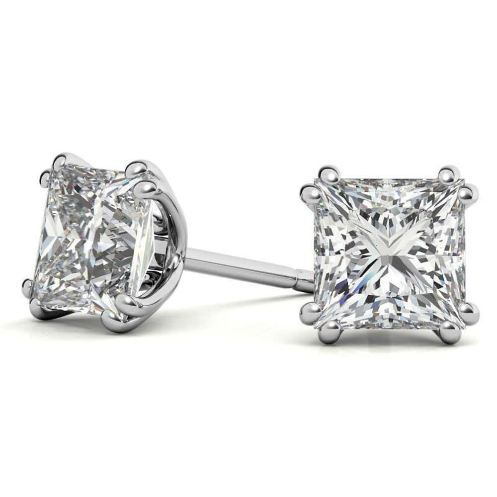 14k White Gold Moissanite Earring