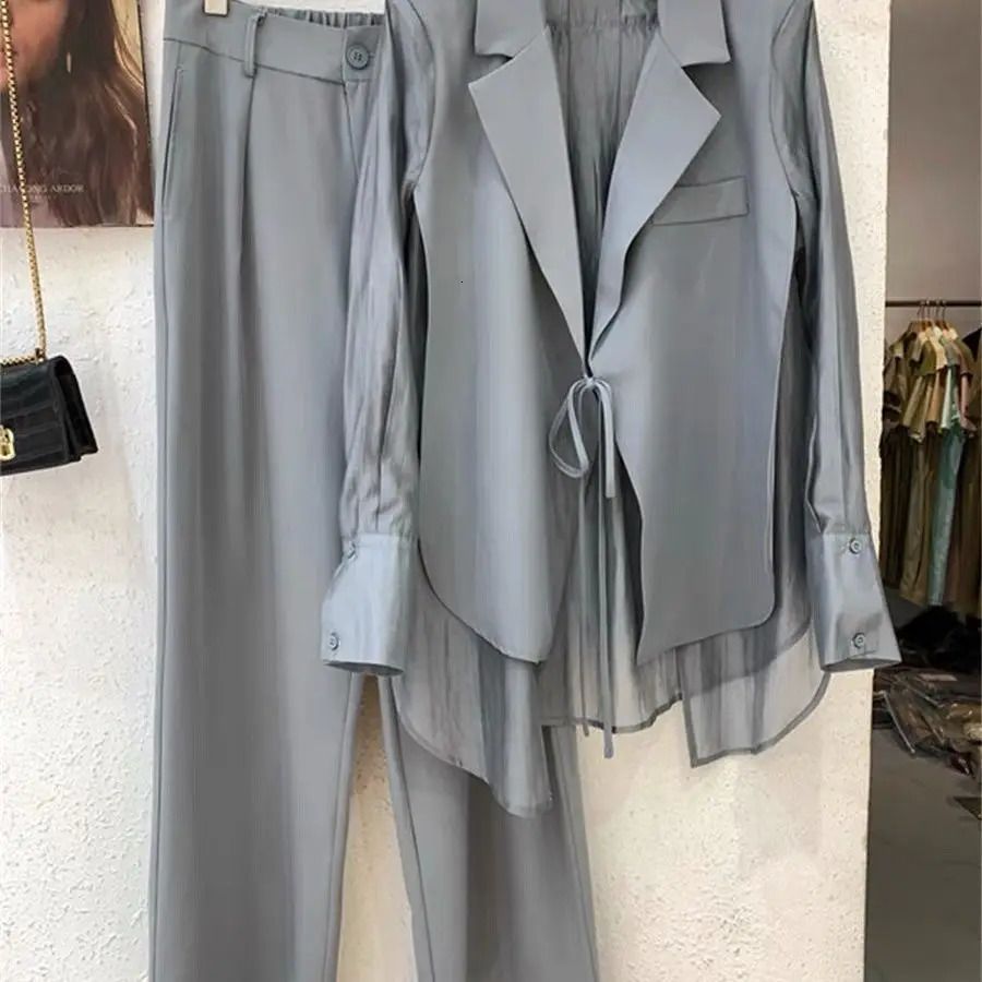 gray pants set