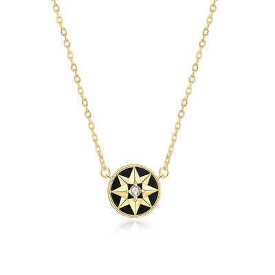 Collar Ágata Negra-43cm-Estrella de Octava