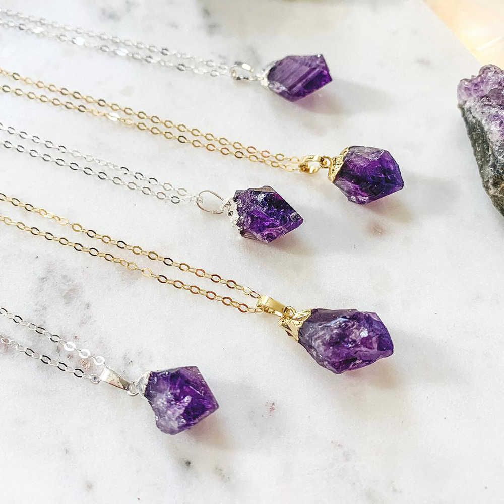 Amethyst-point S925 Gold Chain-18inches