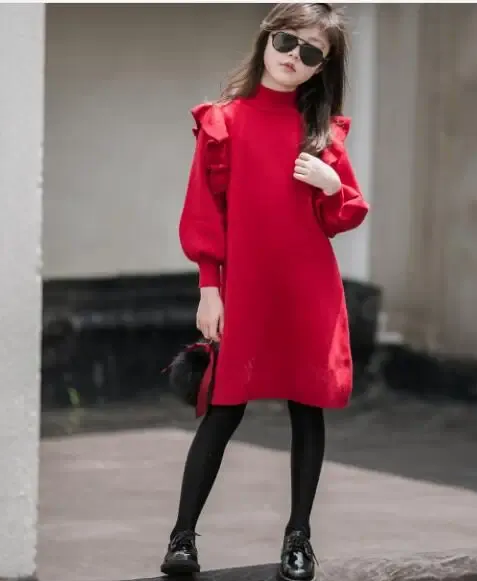 röd tröja klänning
