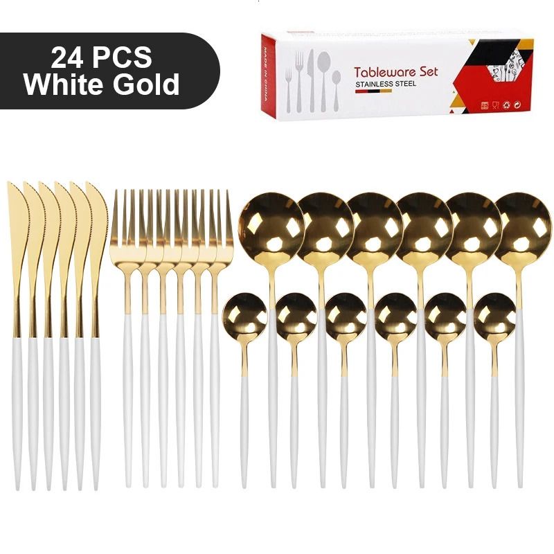 24pcs de ouro branco