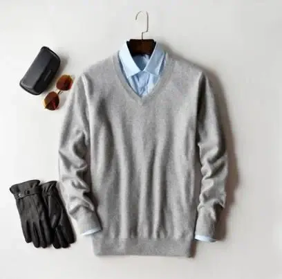 v-neck gray