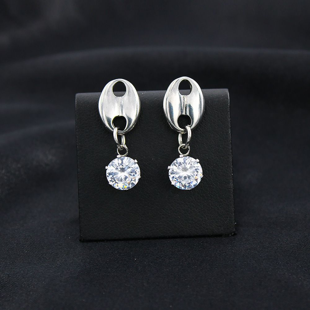 Steel stud earrings