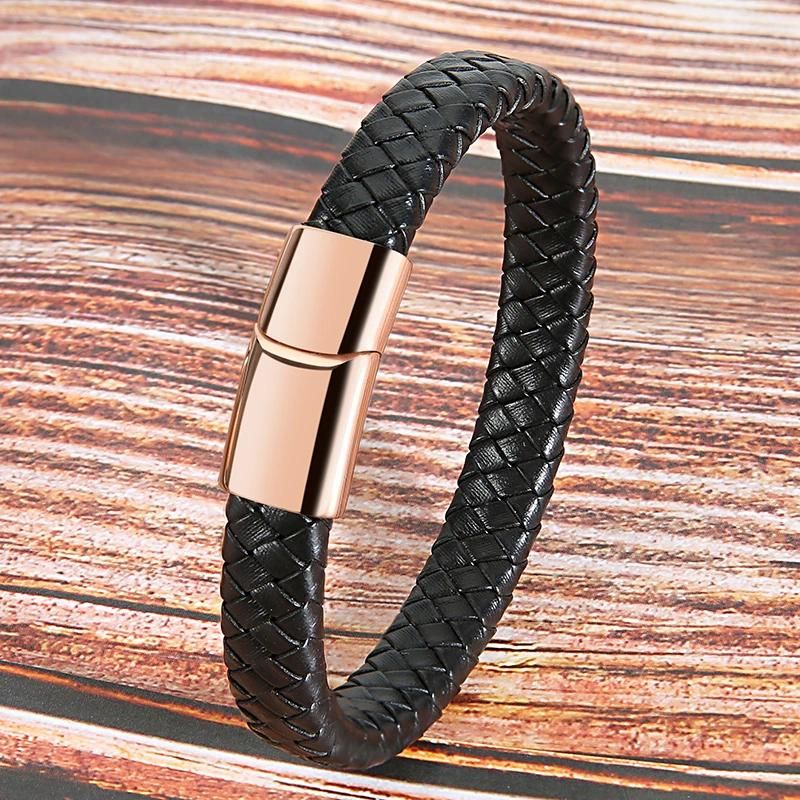 12x6mm 19cm Black-Rose Gold