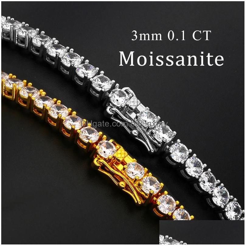 Moissanite 3mm 0,1CT Cina 8 pollici 20cm5