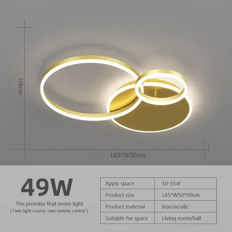 Stepleless Dimming-RC Golden-2ring-49W