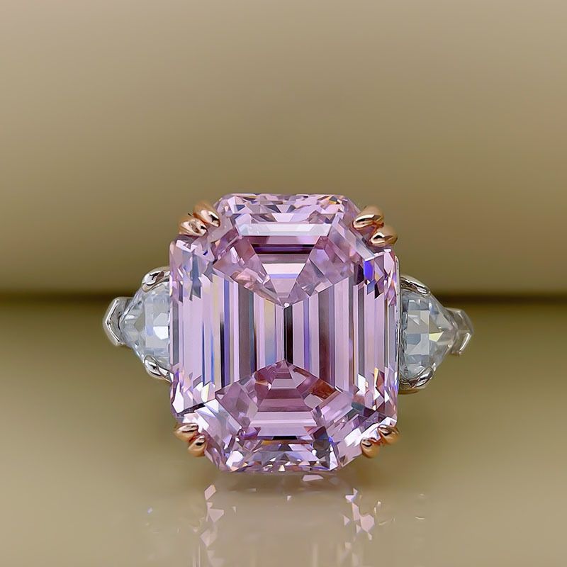 White gold pink diamond ring