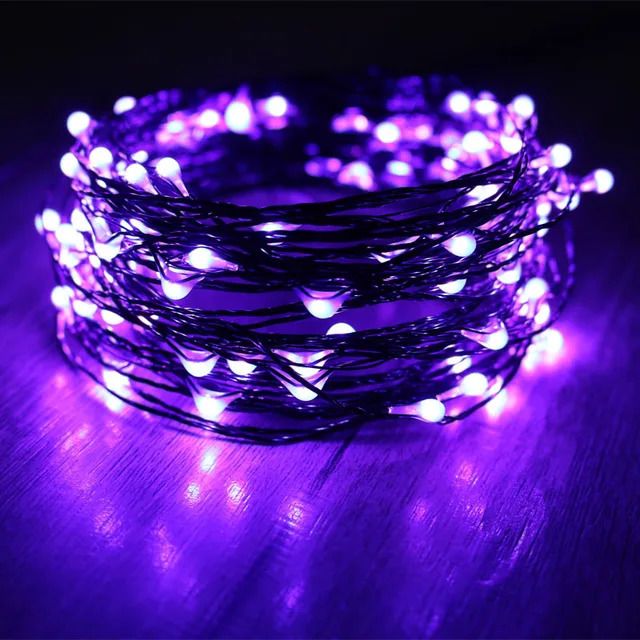 Morado-10m 100led Enchufe