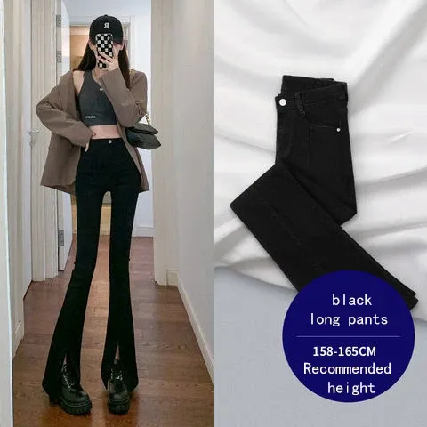 Черные длинные брюки