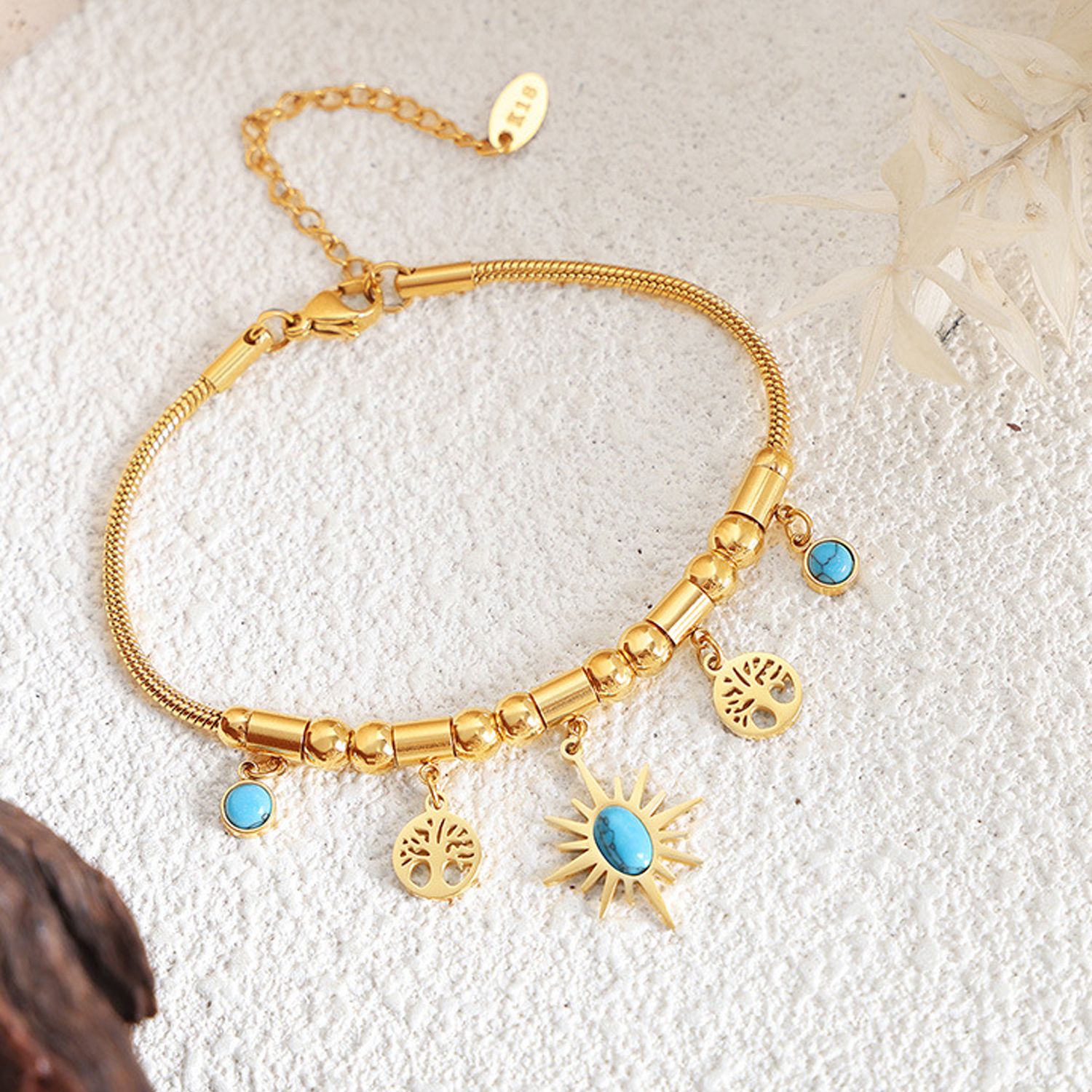 Gold Bracelet-17+5cm