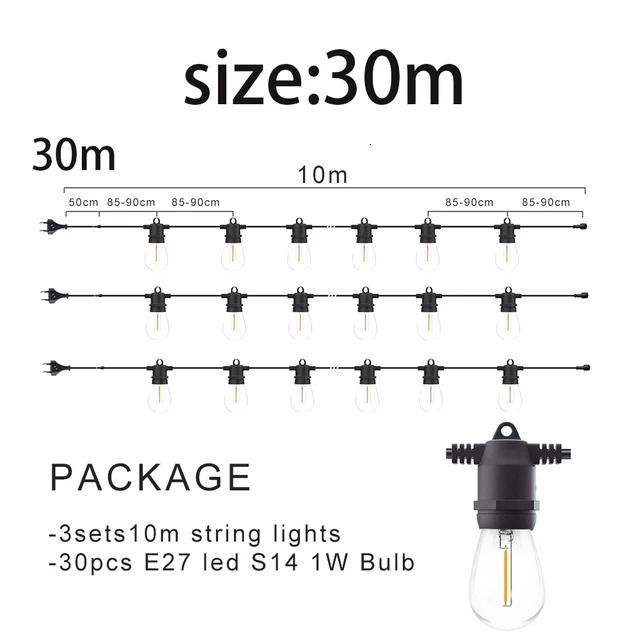 30m String Lights 1w-Eu Plug-220v
