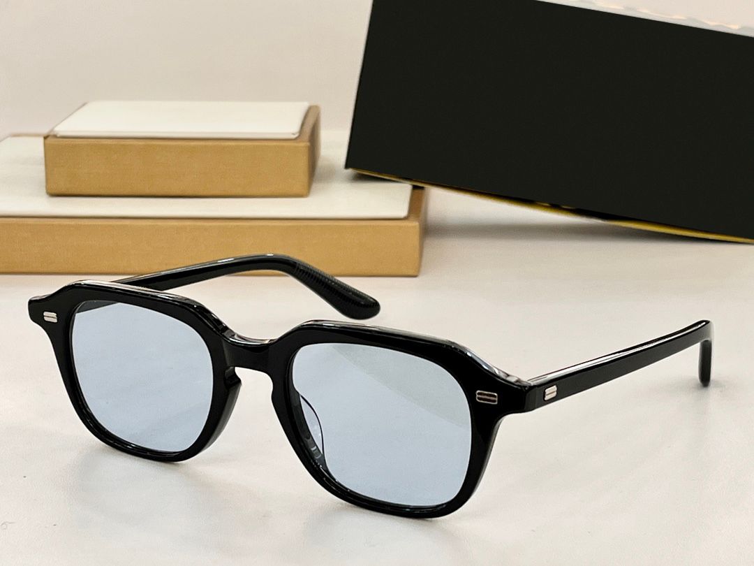 black frame blue lens