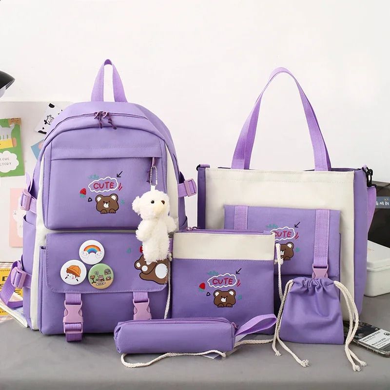 mochila urso roxo