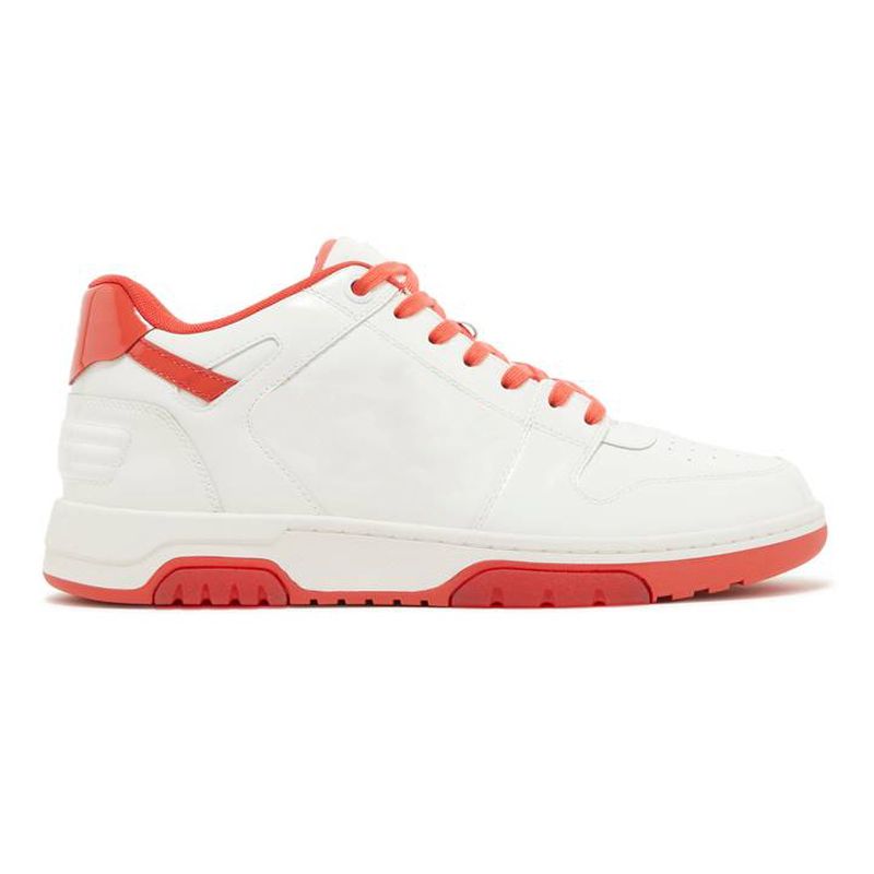 #12 White Red Patent