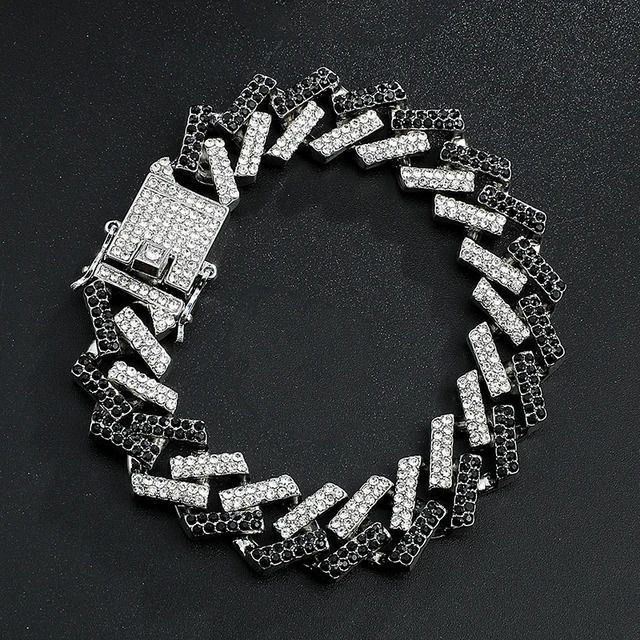 Silver Black Bracelt-8inch och 24inch