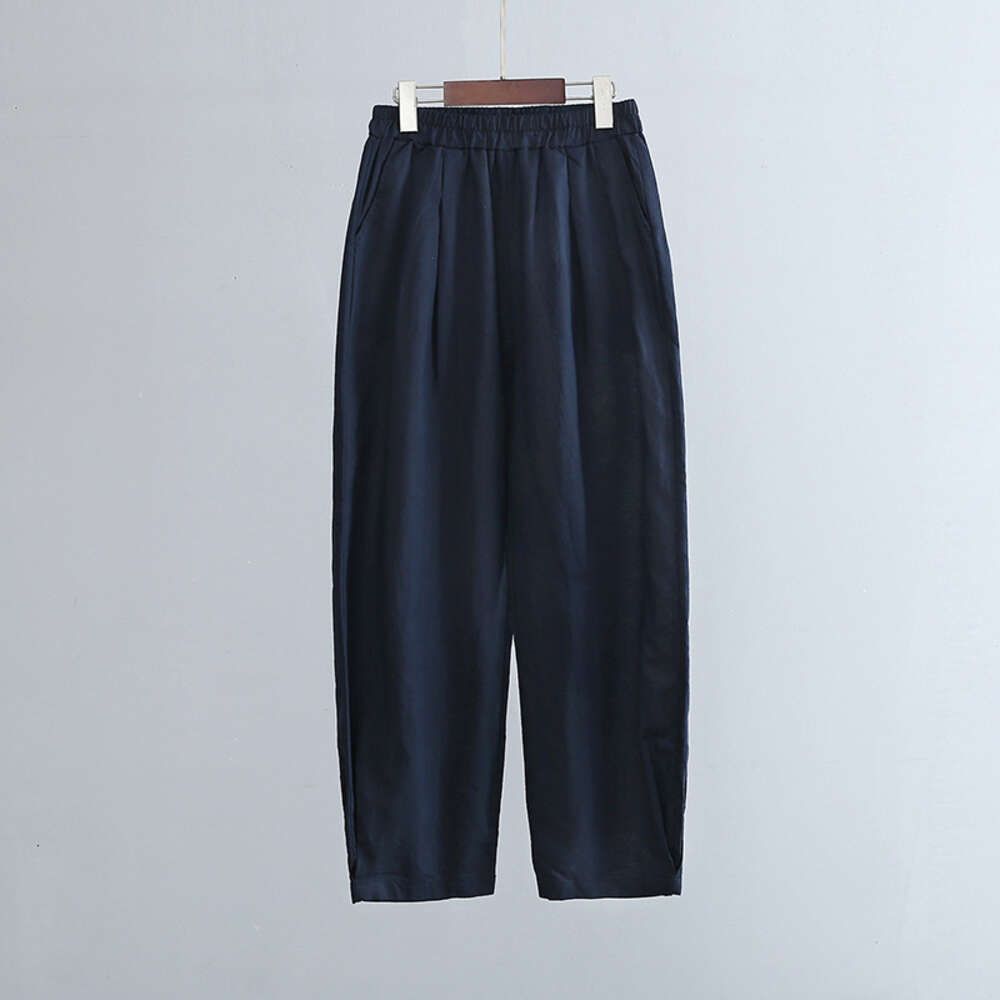 Calça azul tibetana (estilo slim de verão)