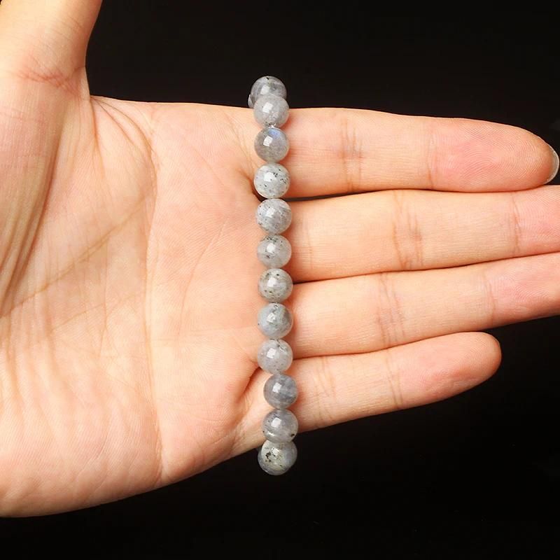 Perles de 6 mm 17 cm-6,69 pouces Blanc