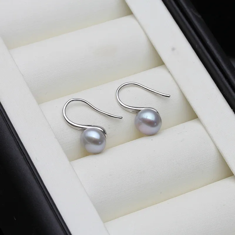 gray pearl earring