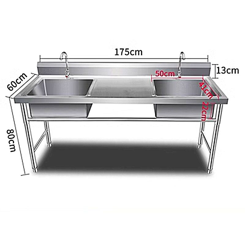 175*60*80 Dubbel gootsteenplatform