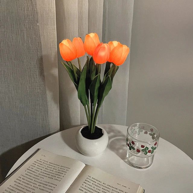 6 Head Orange Tulip-Battery