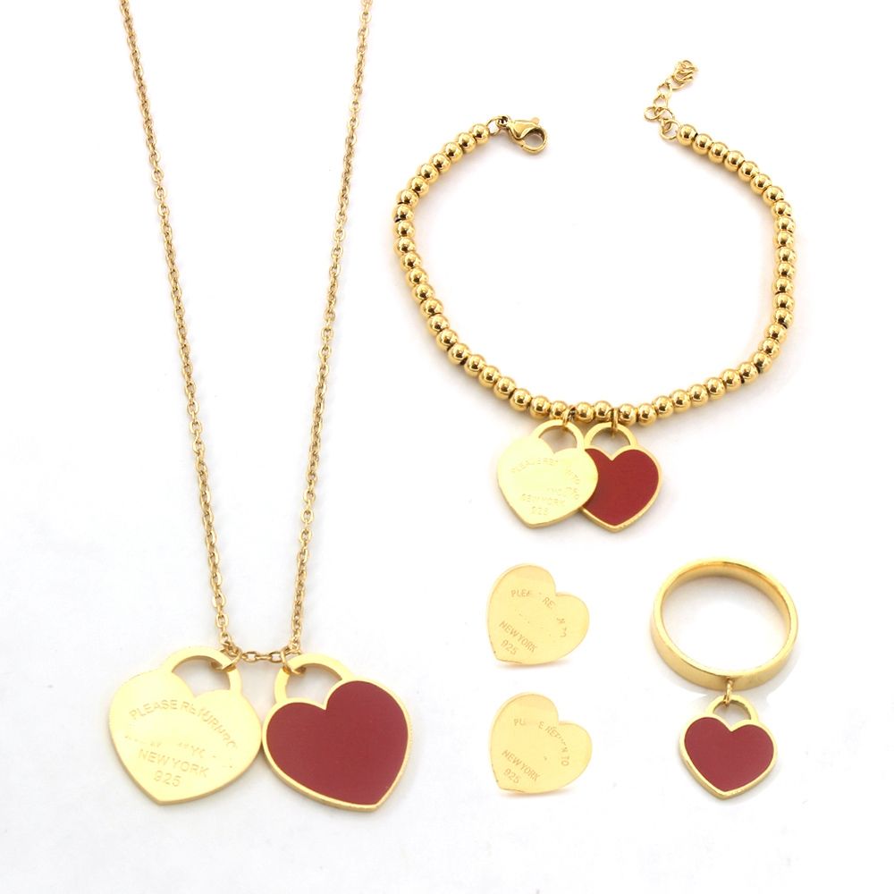 gold,#5(necklace+earring+ring+bracelet)