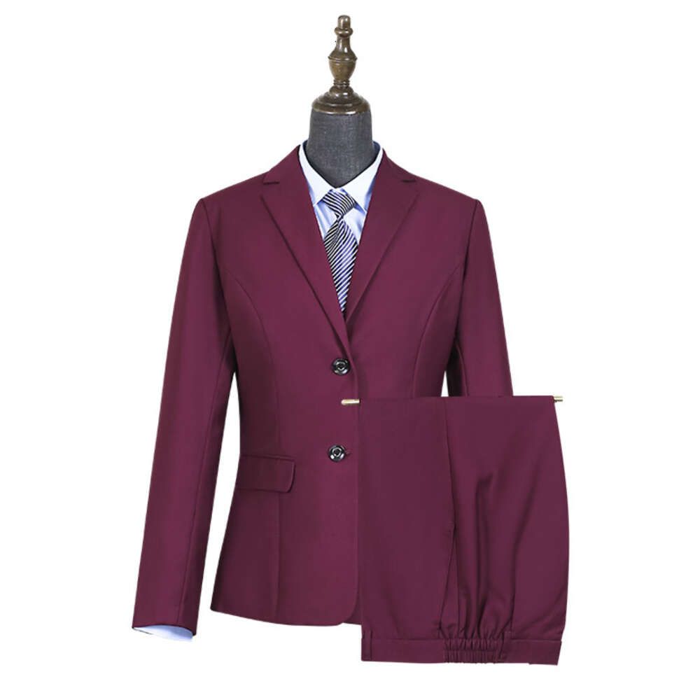 Wine Red Women#039; s Suit Top+Pants