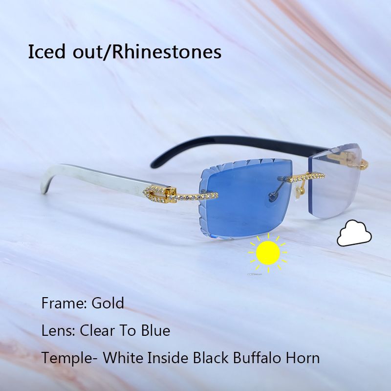 WhiteBlack Rhinestons Gold Blue