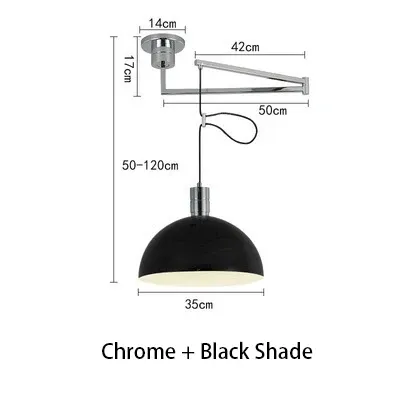 D35cm Cold White Chrome Black Shade