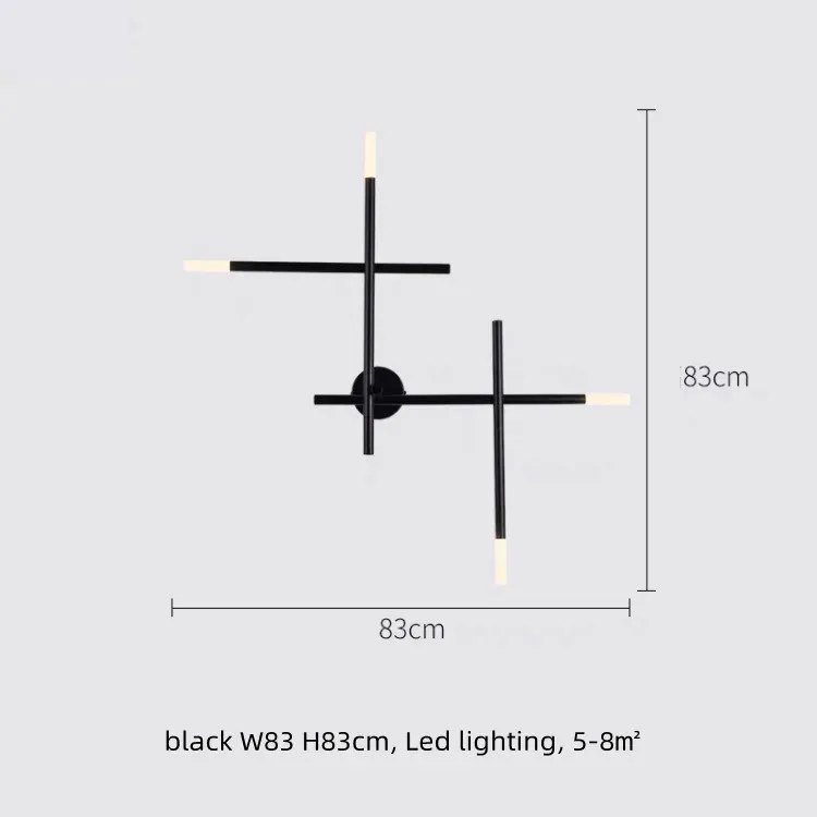 warmes Licht 3000K schwarz B83cm