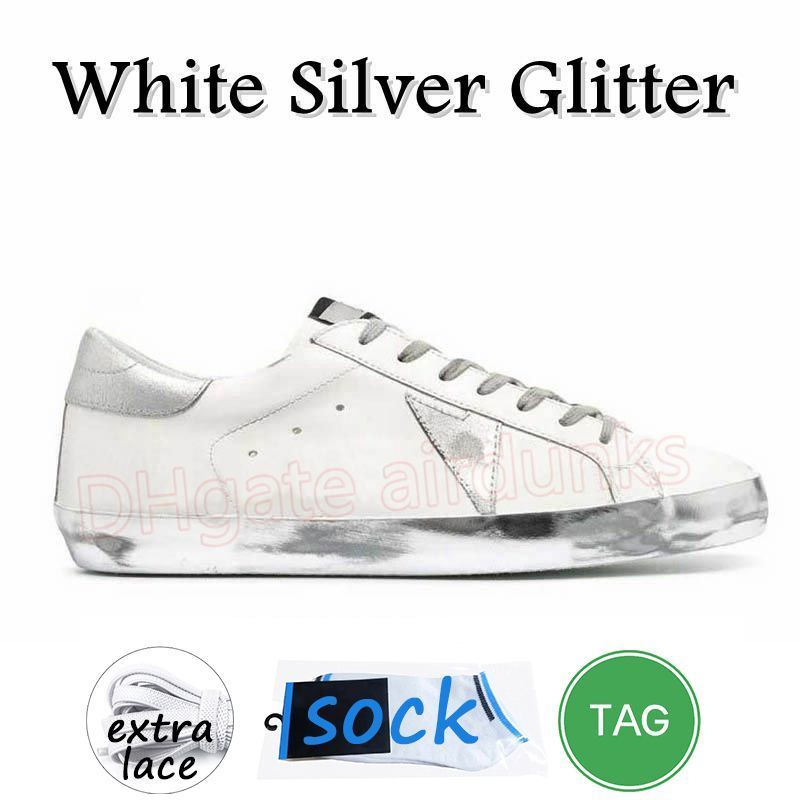 A38 White Silver Glitter