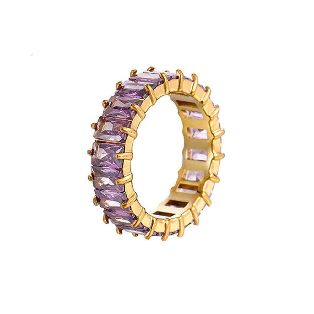 Gold Color Purple Stone